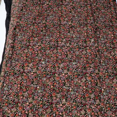 Black Color Velvet Embroidered Fabric