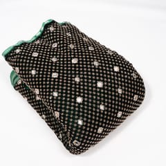 Bottle Green Color Velvet Embroidered Fabric