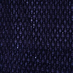 Navy Blue Color Velvet Embroidered Fabric