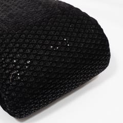Black Color Velvet Embroidered Fabric