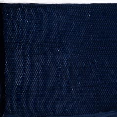 Navy Blue Color Velvet Embroidered Fabric