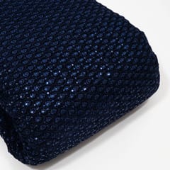 Navy Blue Color Velvet Embroidered Fabric