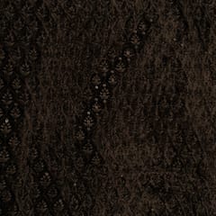 Black Color Velvet Embroidered Fabric