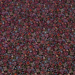 Purple Color Velvet Embroidered Fabric