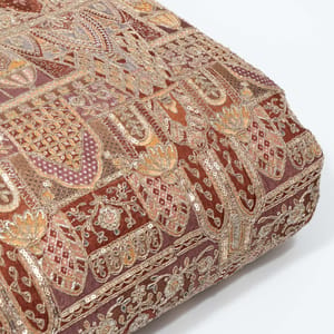 Brown Color Crepe Print with Embroidered Fabric