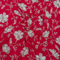 Rani Color Crepe Embroidered Fabric