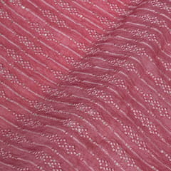 Onion Pink Color Dola Silk Embroidered Fabric