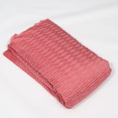 Onion Pink Color Dola Silk Embroidered Fabric