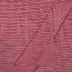 Onion Pink Color Dola Silk Embroidered Fabric
