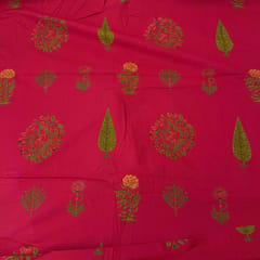 Majenta Color Cambric Cotton Printed Fabric (1.30Meter Cut Piece)