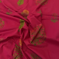 Majenta Color Cambric Cotton Printed Fabric (1.30Meter Cut Piece)