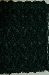 Bottle Green Colour Net Embroidered Fabric (1Meter Cut Piece)