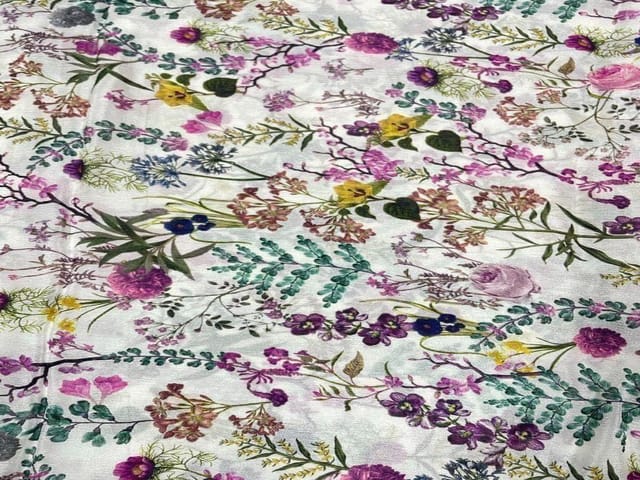 Chiffon White MultiColour Floral