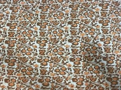 Cotton Cambric Dabbu Brown Floral Print