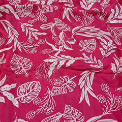 Pink Colour Satin Printed Fabric