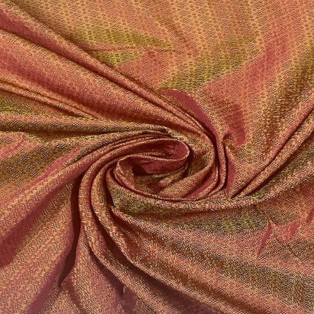 Maroon Colour Semi Brocade Fabric