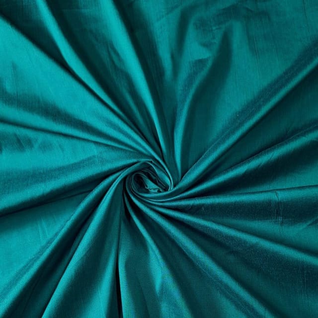 Peacock Blue Colour Cotton Silk Fabric (N395)