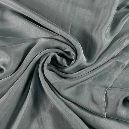Grey Colour Flat Chiffon Fabric