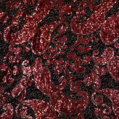 Maroon Colour Imported Sequins Fabric