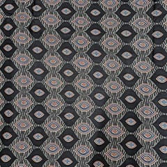 Black Colour Cotton Cambric Printed Fabric