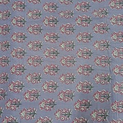Lavender Colour Cotton Cambric Printed Fabric