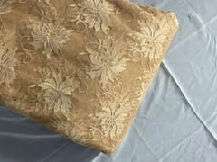 Light Gold Floral Shantley Net Fabric