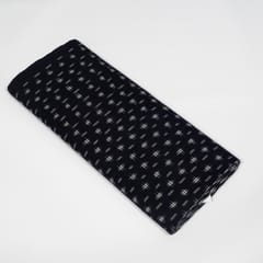 Dark Navy Blue Color Handwoven Cotton Double Ikat Fabric