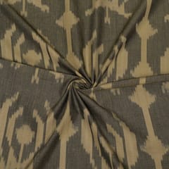 Olive Green Color Big Pattern Fine Quality Cotton Handloom Ikat Fabric