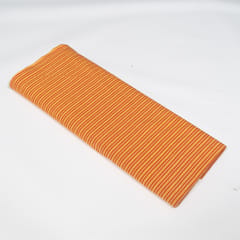 Yellow and Red Color Stripe Handloom Cotton Thick Ikat Fabric