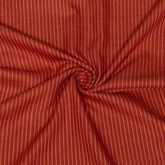 Red Color Stripe Handloom Cotton Thick Ikat Fabric