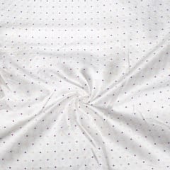White and Purple Color Self Design Poly Cotton Fabric