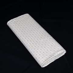 White and Purple Color Self Design Poly Cotton Fabric