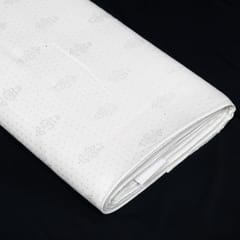 White Color Self Floral Design Poly Cotton Fabric