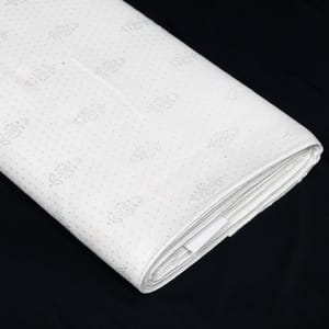 White Color Self Floral Design Poly Cotton Fabric