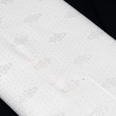 White Color Self Floral Design Poly Cotton Fabric