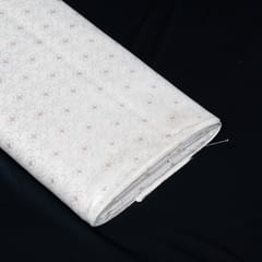 White and Golden Color Self Floral Design Poly Cotton Fabric
