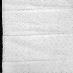 White and Golden Color Self Floral Design Poly Cotton Fabric