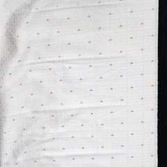 White and Golden Color Self Floral Design Poly Cotton Fabric
