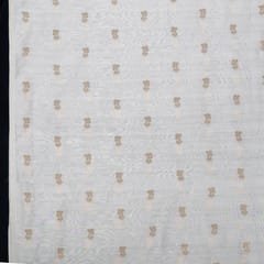 Off White Color Dyeable Golden Lurex Design Cotton Chanderi Fabric