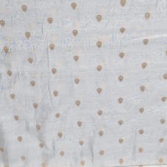 Off White Color Dyeable Golden Lurex Design Cotton Chanderi Fabric