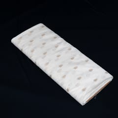 Off White Color Dyeable Golden Lurex Design Cotton Chanderi Fabric