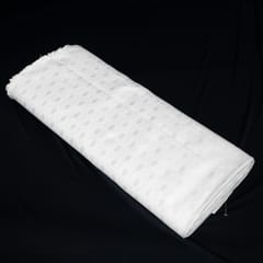 White Color Self Floral Design Poly Cotton Fabric