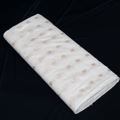 Off White Color Dyeable Golden Lurex Design Cotton Chanderi Fabric