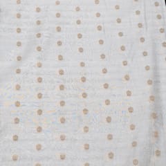 Off White Color Dyeable Golden Lurex Design Cotton Chanderi Fabric