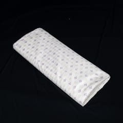 White and Purple Color Self Design Poly Cotton Fabric
