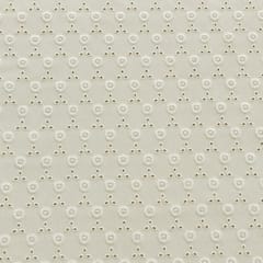 Off White Heavy Hakoba Fabric | Embroidered Cotton for Kurtis, Dresses & Blouses