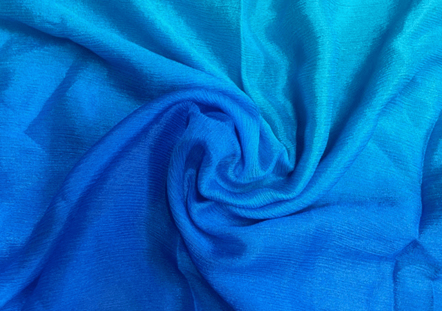 Pure Chiffon Blue Green Ombre