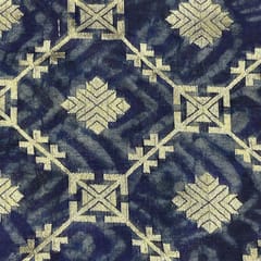 Blue Colour Pure Silk Zari Fabric