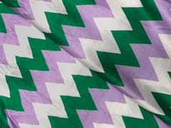 Green Chevron Linen Satin Print Fabric