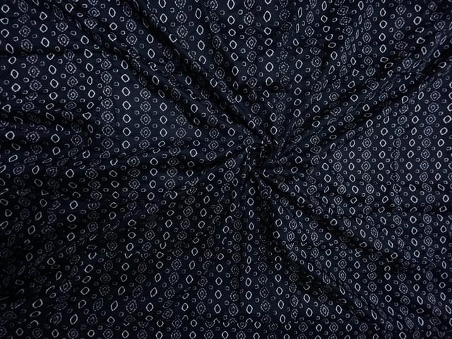 Black & White Geometric Modal Satin Print Fabric